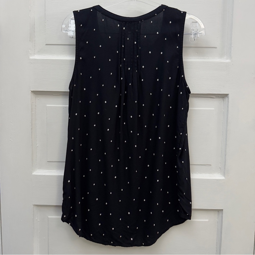 Star Print Sleeveless Henley Blouse Sonoma Women S - Picture 3 of 8